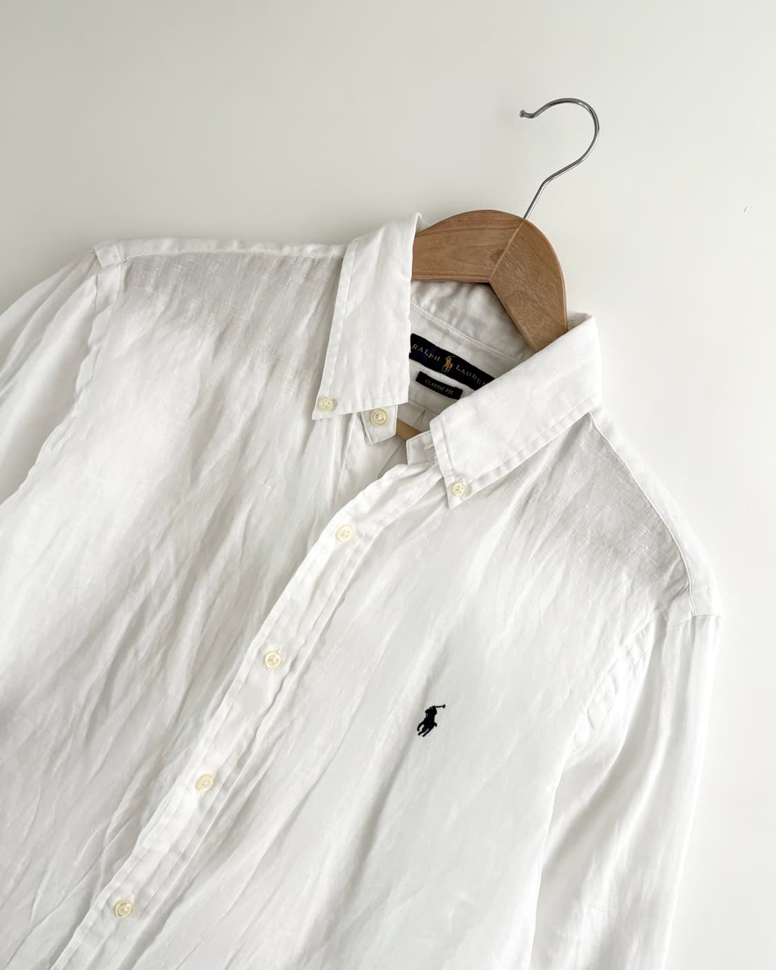 Polo 폴로 랄프로렌 QR신형 화이트컬러 린넨 셔츠 상품이미지4