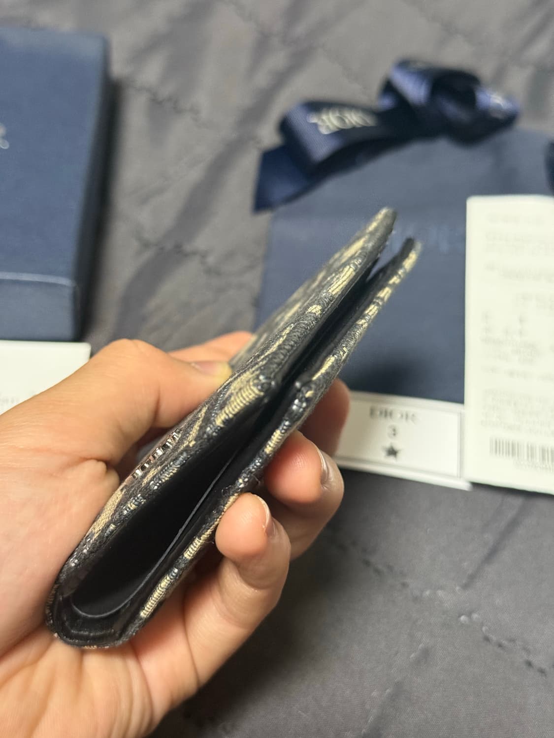 디올 오블리크 자카드 오거나이저 카드지갑 베이지 상품이미지9