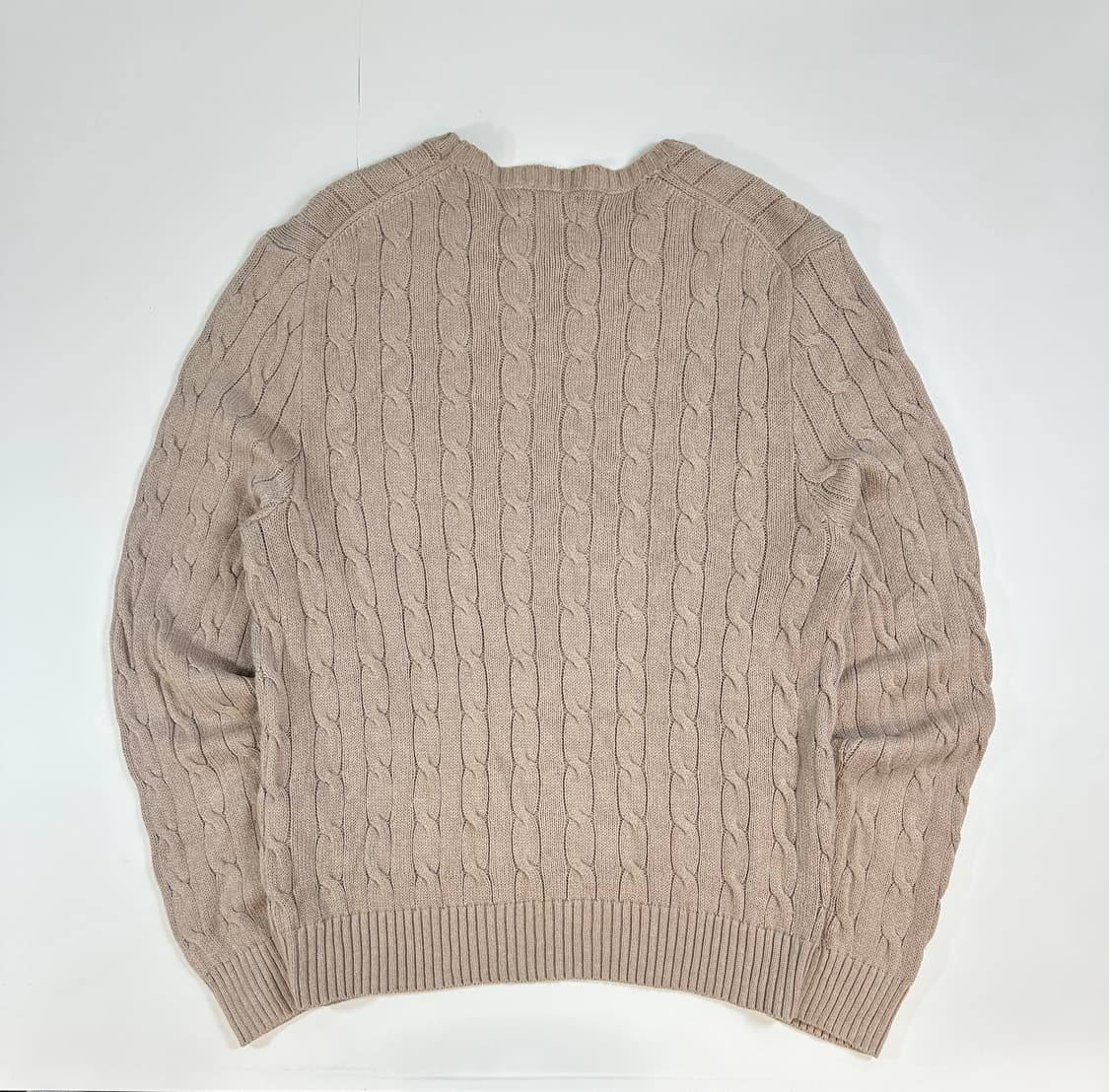 Polo 폴로 랄프로렌 QR현행탭 케이블 니트 오트밀브라운 (L) 상품이미지4