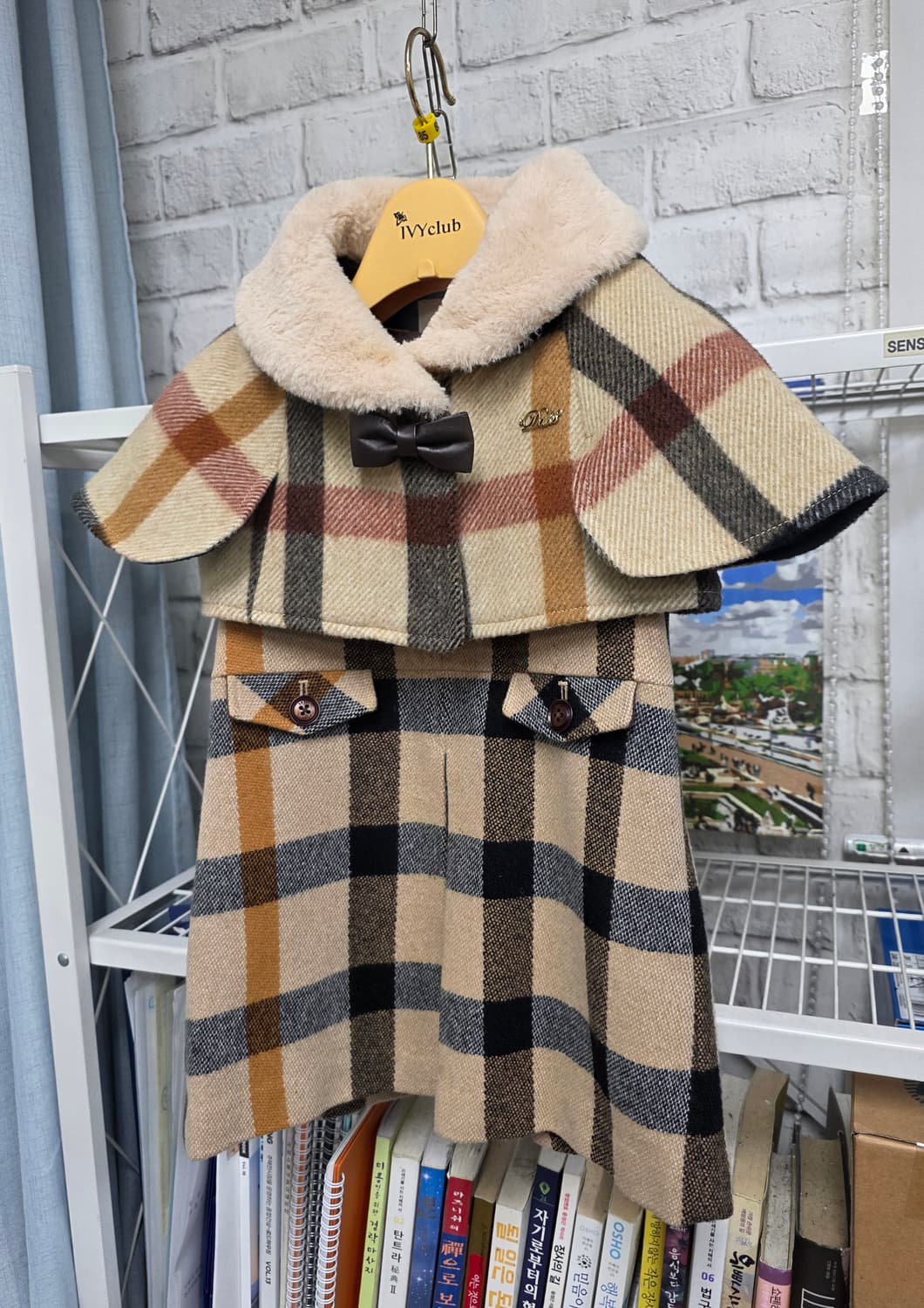 닥스 키즈 여아케이프 3Y 체크 원피스 케이프 세트 AD38 상품이미지2