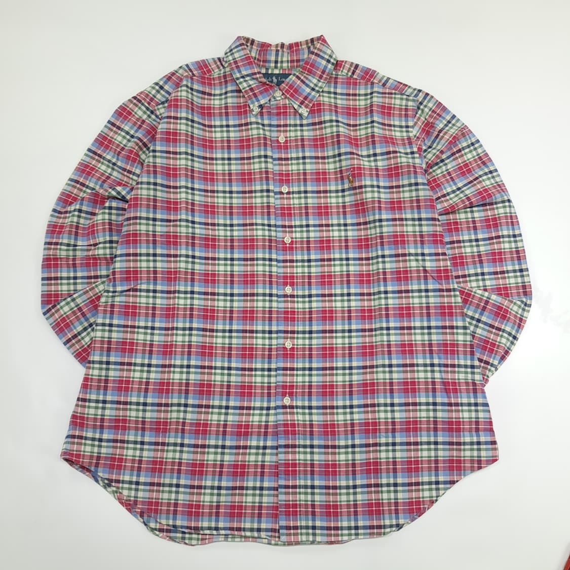 Co852 XL 폴로 랄프로렌 멀티컬러 타탄체크 긴팔 셔츠 남방 상품이미지1