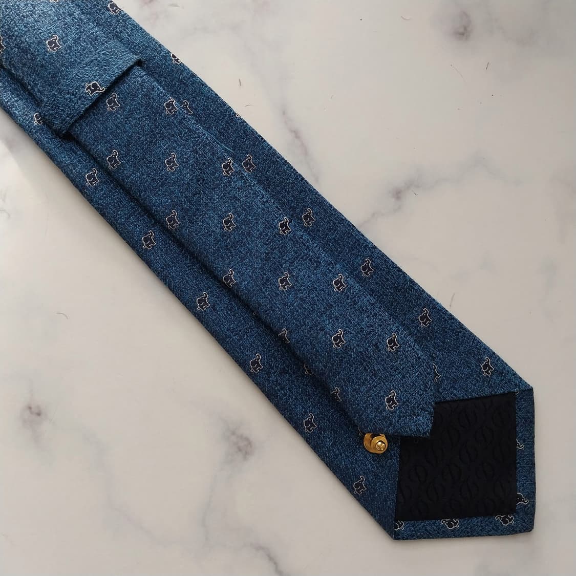 듀퐁 실크 딥블루 코끼리 모티브 넥타이 8cm A+등급 K1607
 상품이미지10