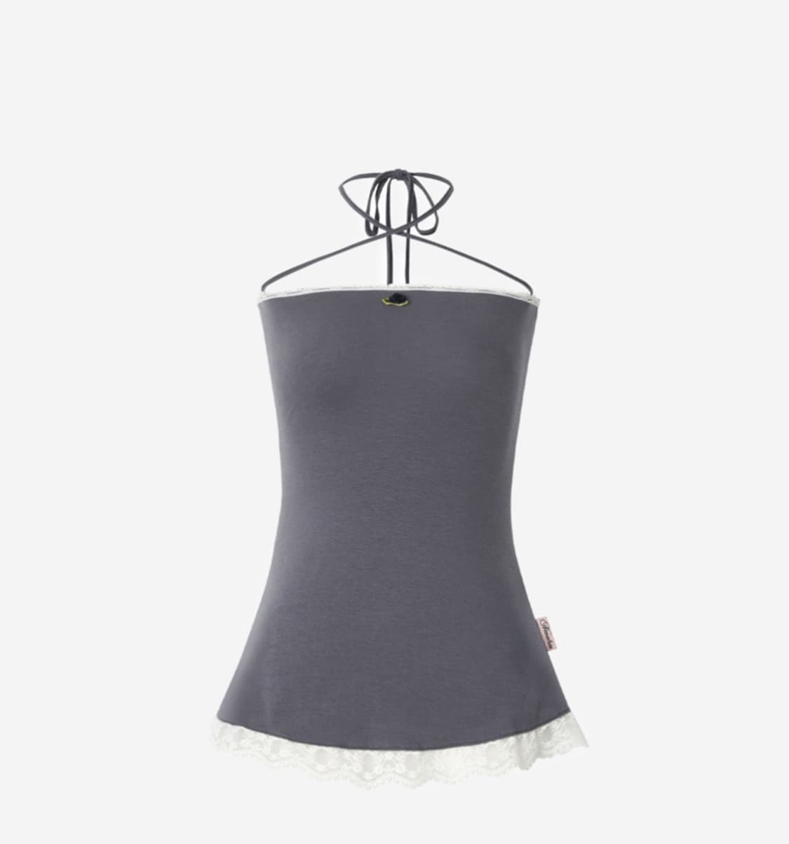 뉴얼린 소라 레이스 튜브탑 슬리브리스 챠콜 상품이미지1