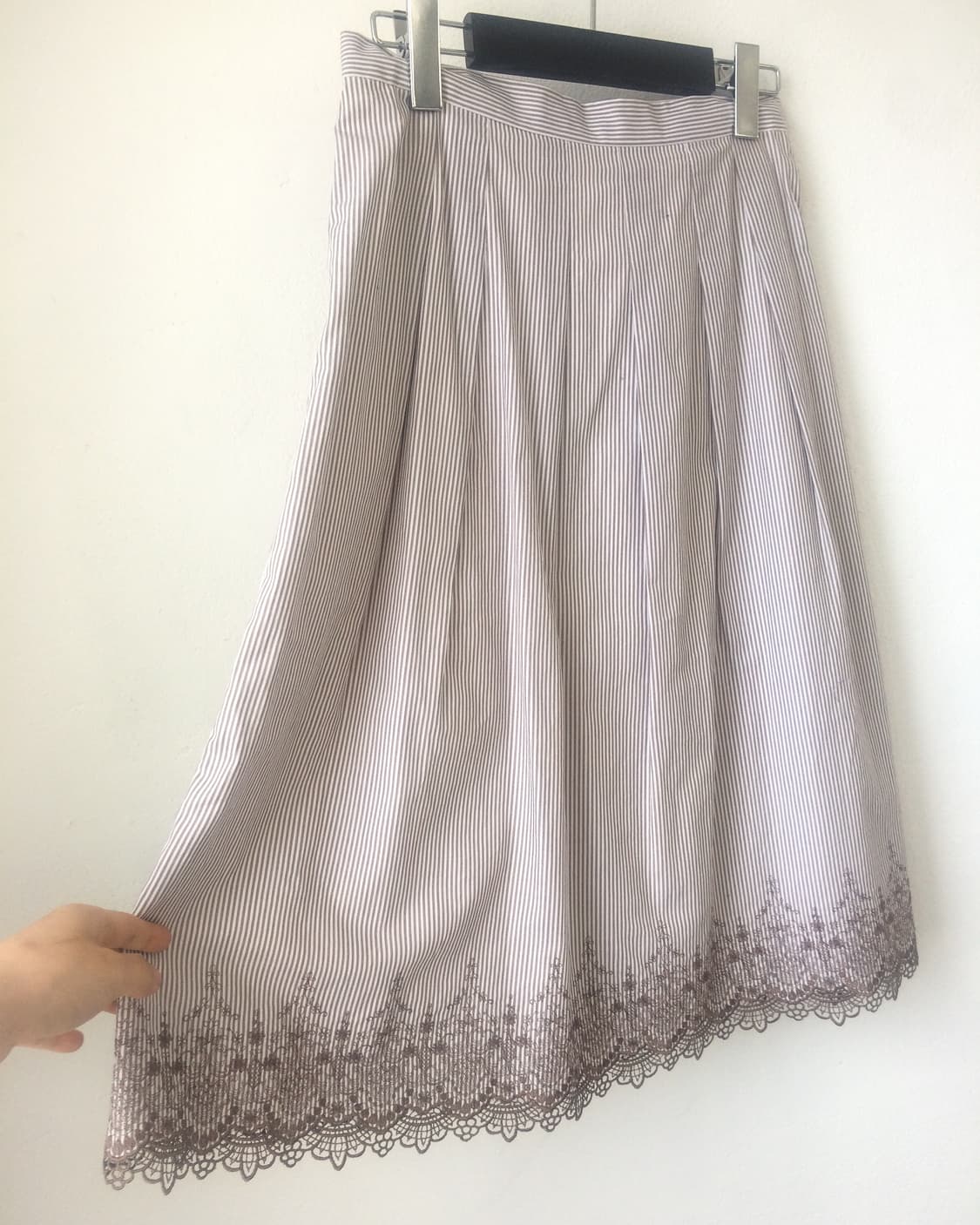 Embroidery point pleats skirt 상품이미지3