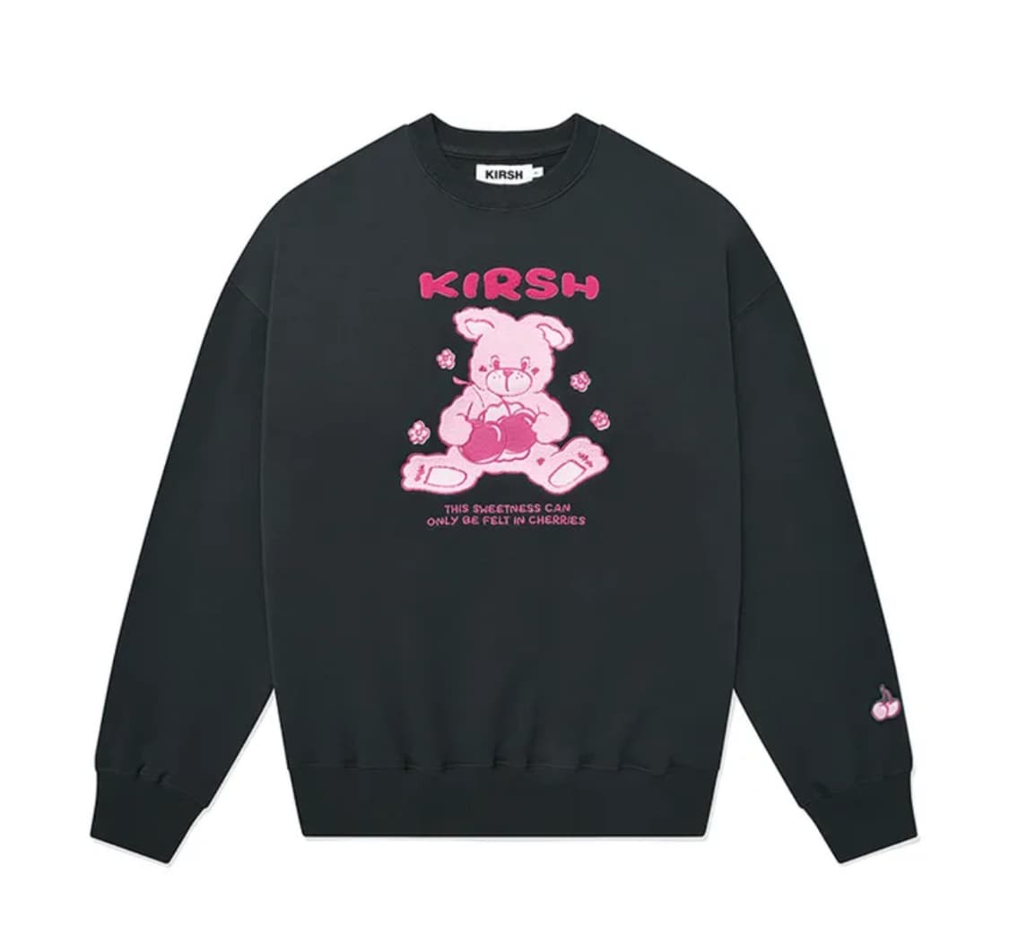 키르시 체리베어 맨투맨 블랙 상품이미지1