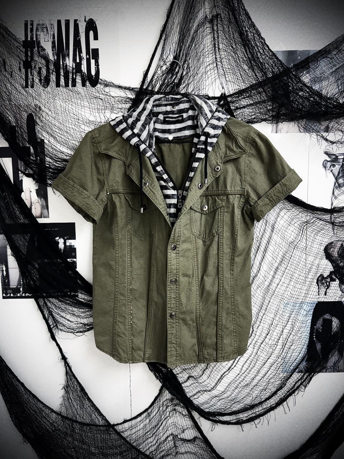 Semantic design hoddie layered shirts 상품이미지1