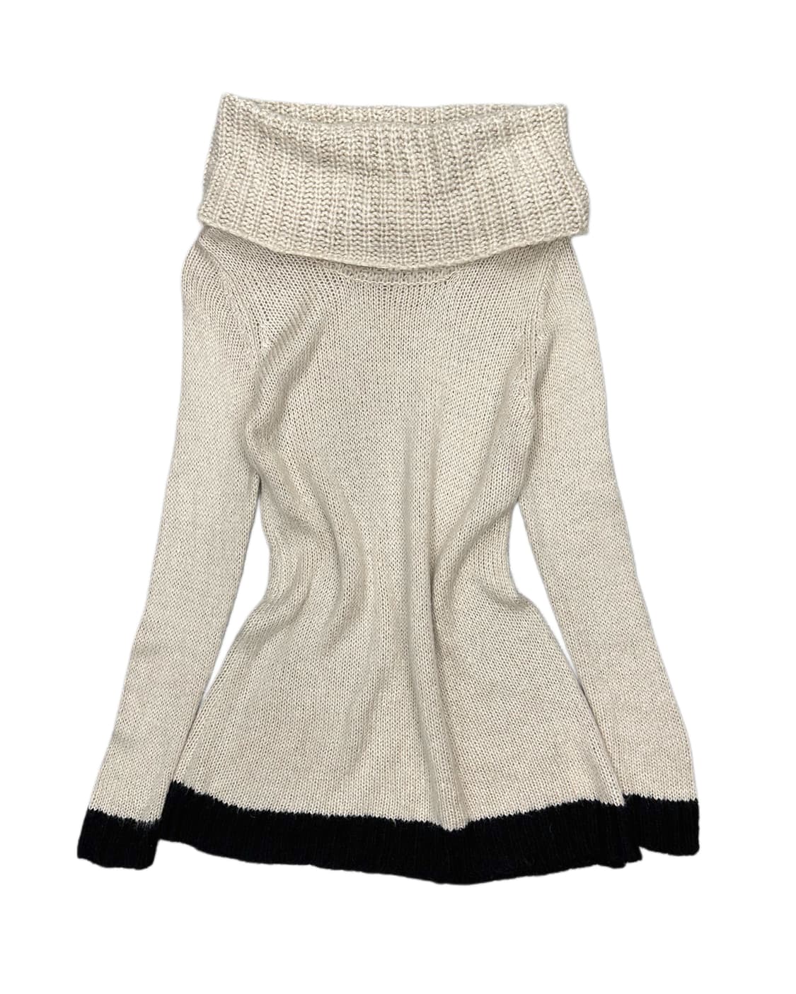 oatmeal off-shoulder knit dress 상품이미지1