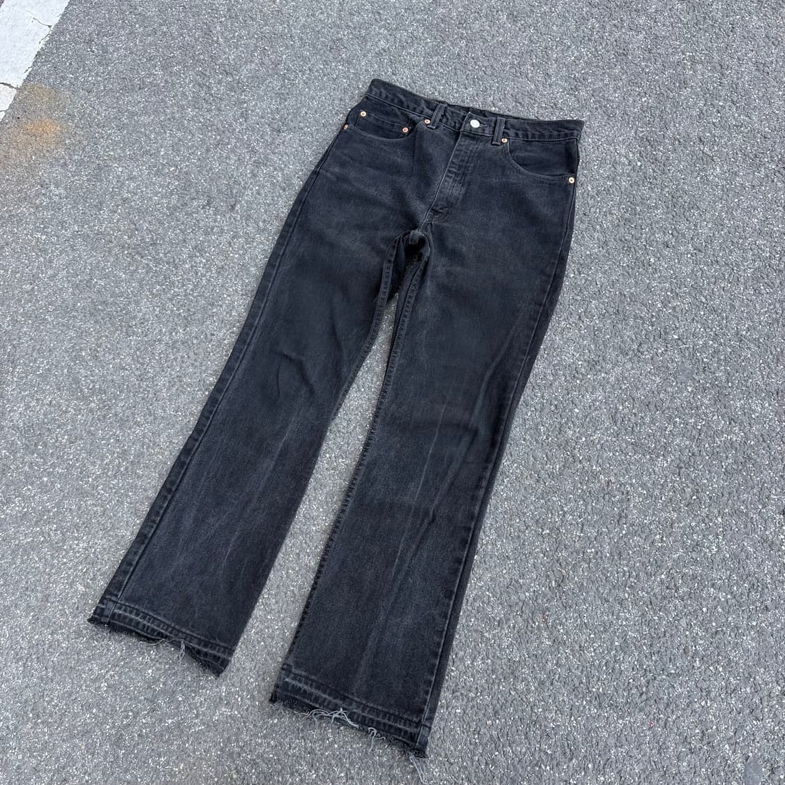 01년 USA 빈티지 리바이스 517 부츠컷 블랙 흑청 상품이미지4