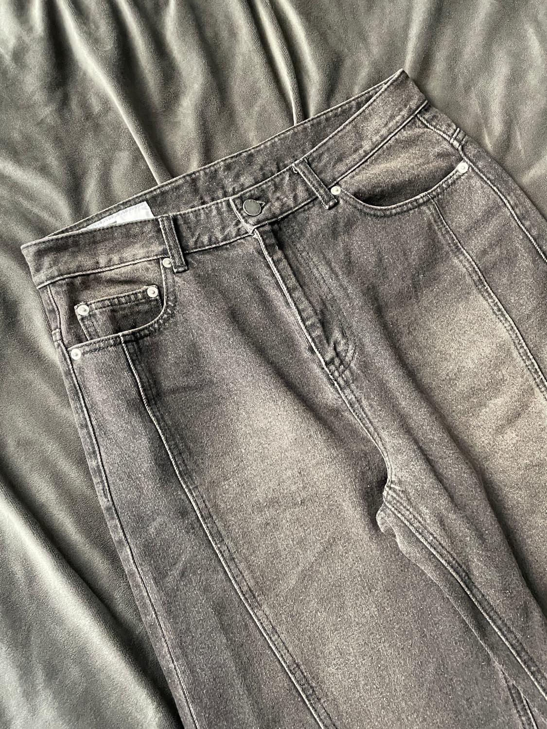 OUR DAYZ 아워데이즈 웨이비 와이드 데님 팬츠 블랙 L 상품이미지1