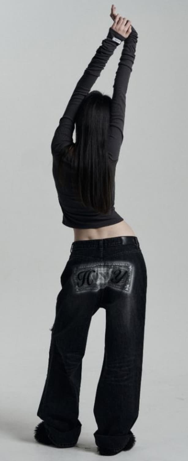 ODOR Leeve tee black 새상품 상품이미지4