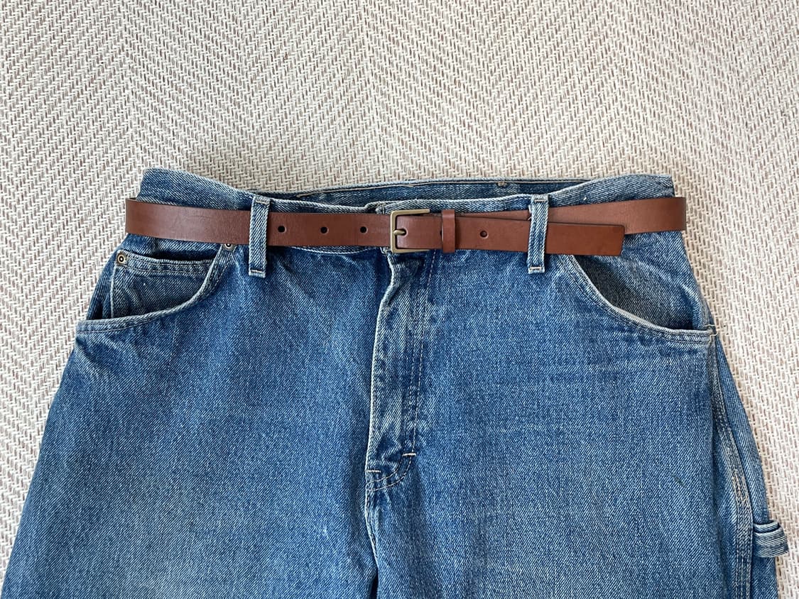 빈티지 브라운 레더 벨트  J03840 상품이미지1