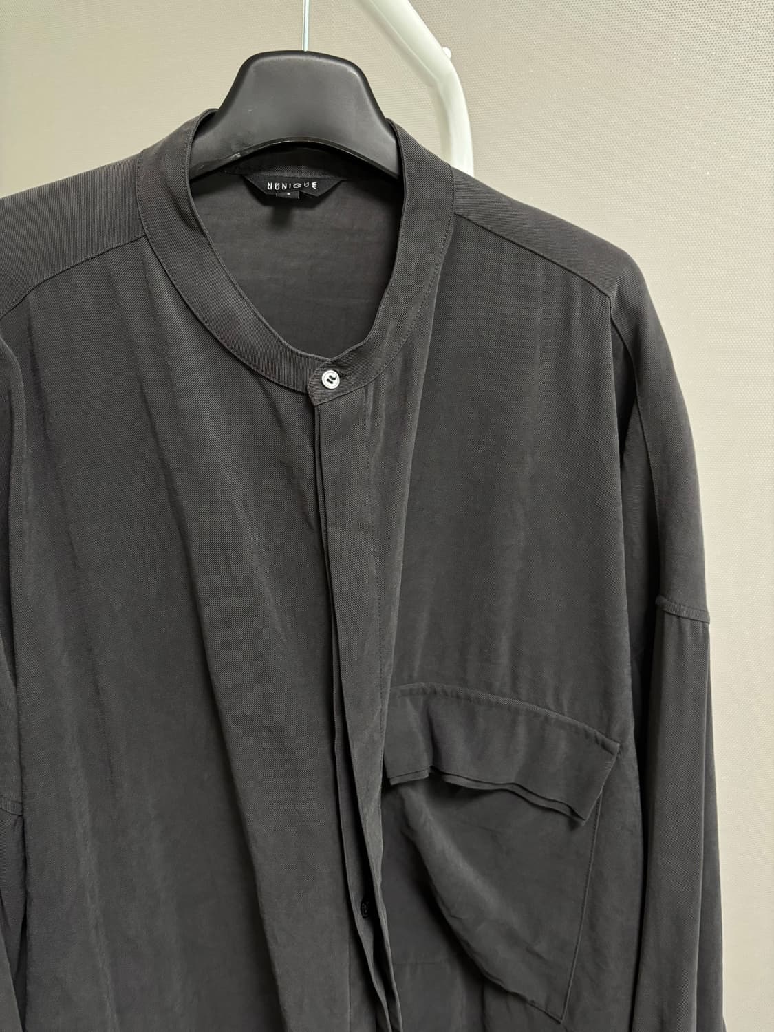 남성 히든단추 오버핏 헨리넥 셔츠 105-110 상품이미지1