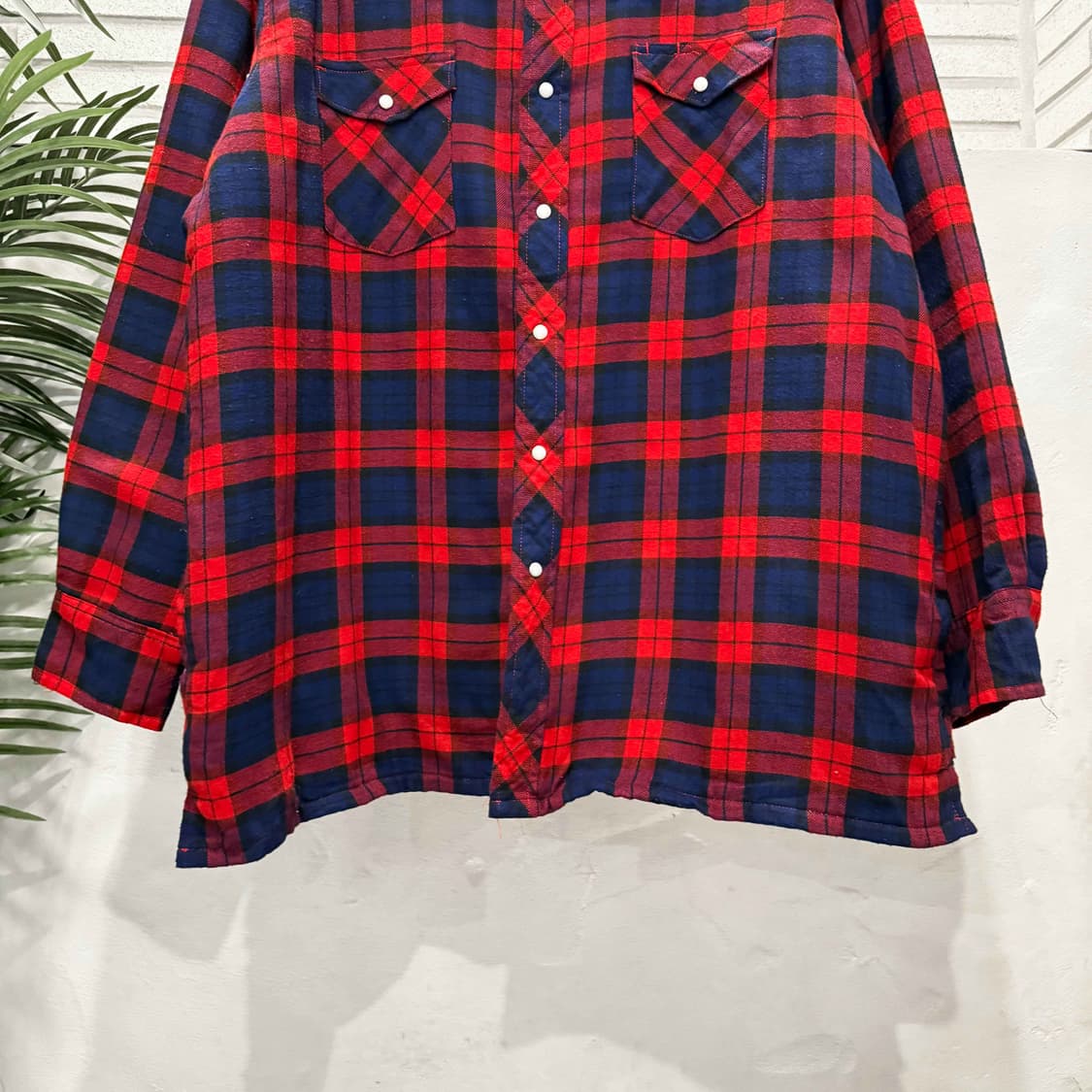 Wrangler 랭글러 버팔로 타탄체크 셔츠자켓 퀼팅안감 디테일 레드 상품이미지5