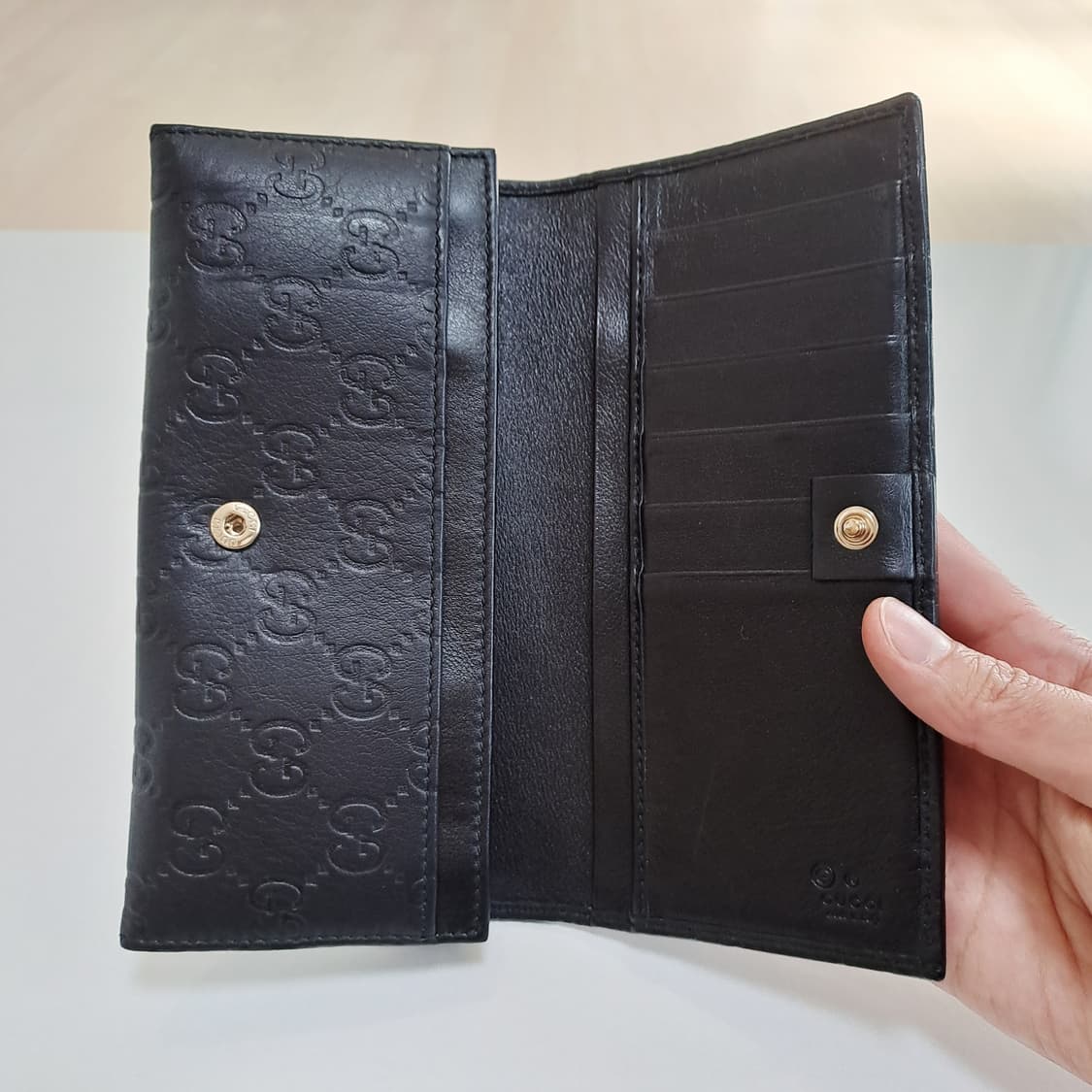 [100%/정품] 구찌 GG 시마 레더 블랙 장지갑, 구찌지갑,구찌장지갑 상품이미지4