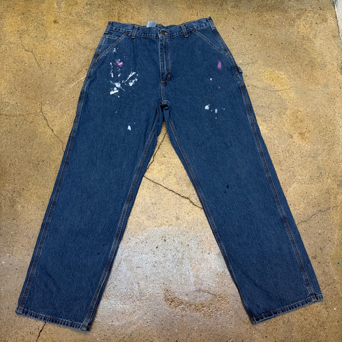 00s USA 빈티지 칼하트 싱글니 더블니 워크 데님팬츠 청바지 상품이미지1
