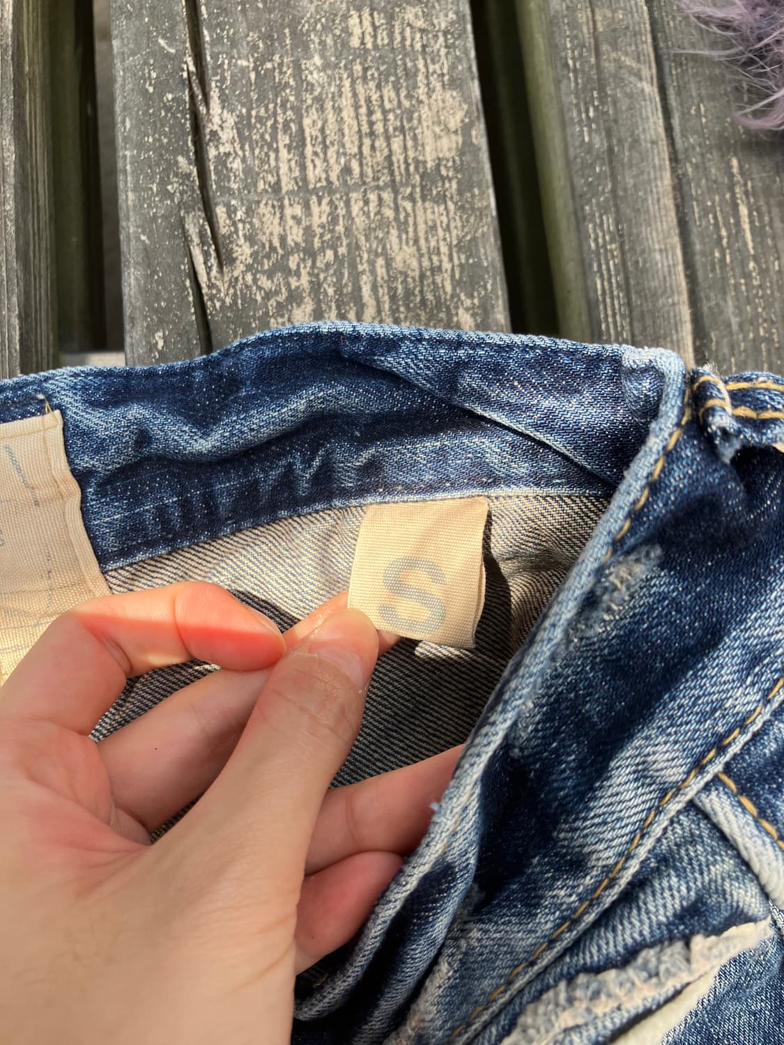 Lolita Jeans 해골 패치워크 디스트로이드 진 반바지 28 상품이미지8