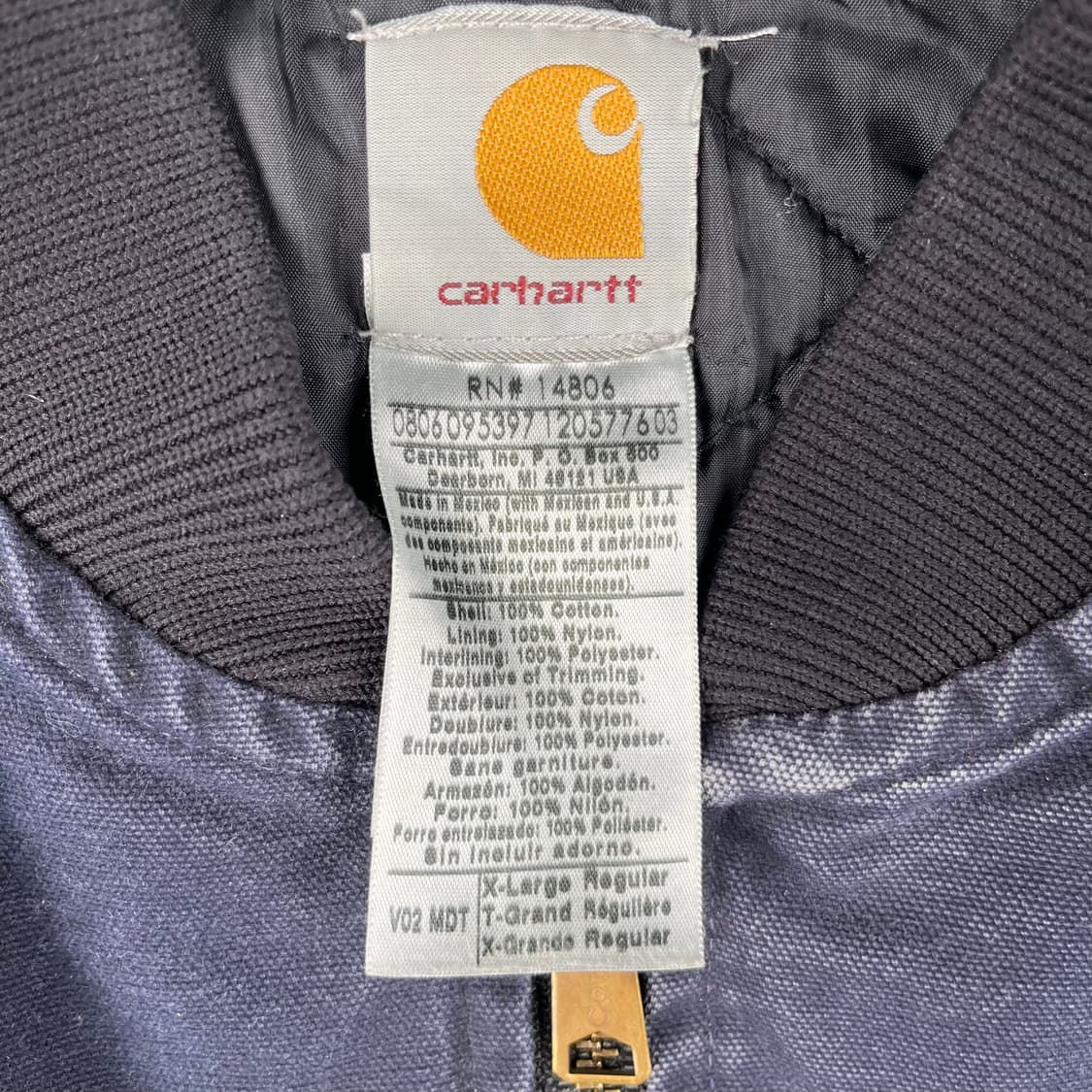 빈티지 칼하트 퀄팅 베스트 미드나잇 네이비 상품이미지4