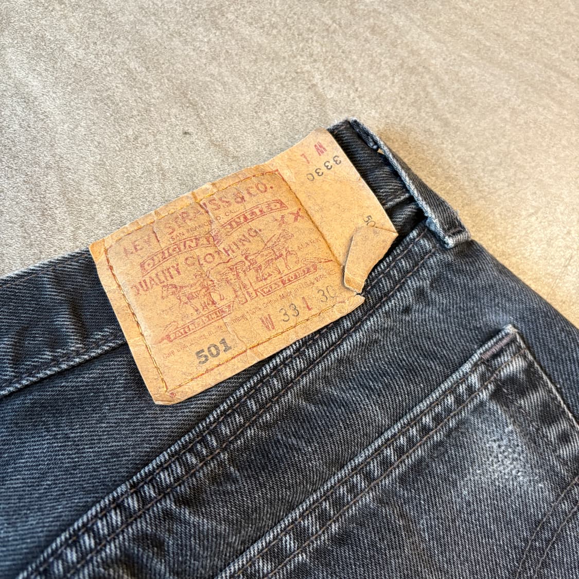 리바이스 01년대 미국 생산 501 데님 블랙 팬츠 상품이미지10