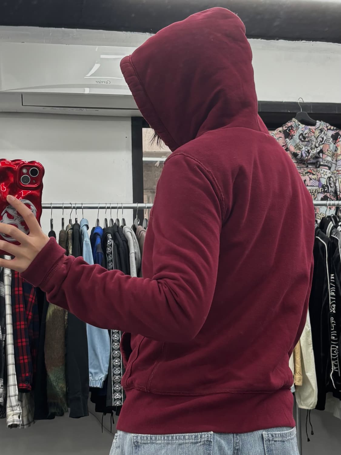 홀리스터 버건디 후드집업 상품이미지5