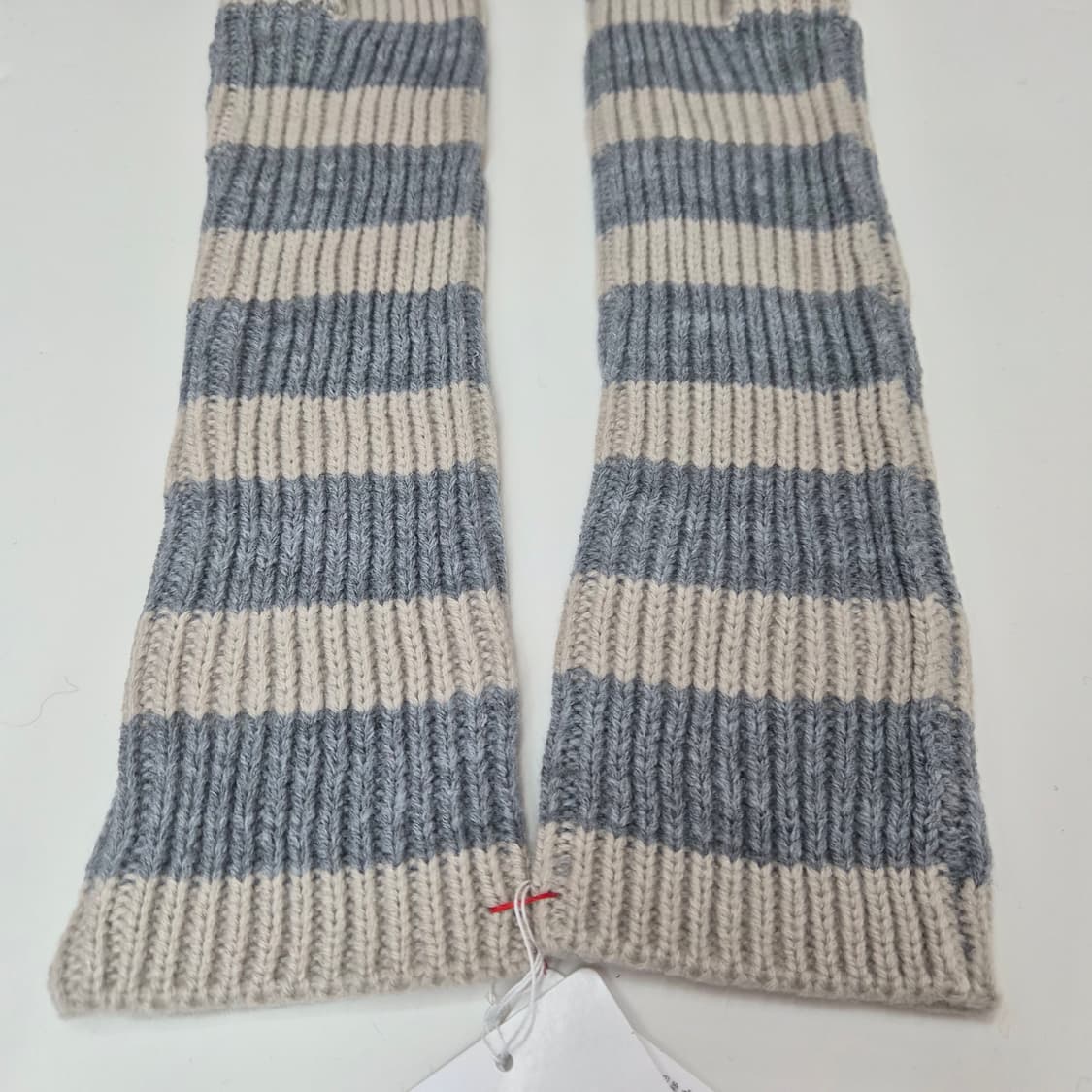 그레이 아이보리 스트라이프 니트 암워머 팔토시 상품이미지5