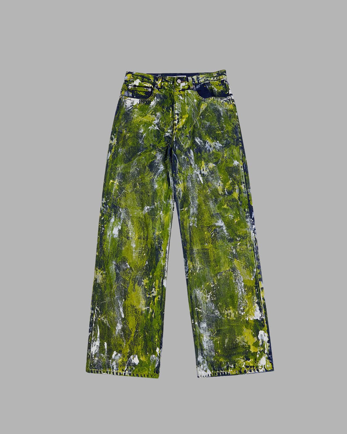 더 뮤지엄 비지터 핸드 페인티드 데님 팬츠 옐로우 상품이미지2