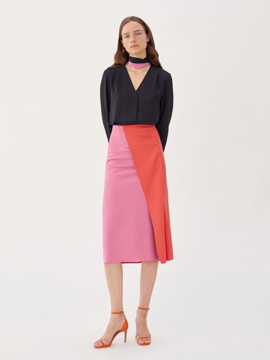 RECTO 렉토 컬러블럭 스커트 M 상품이미지1