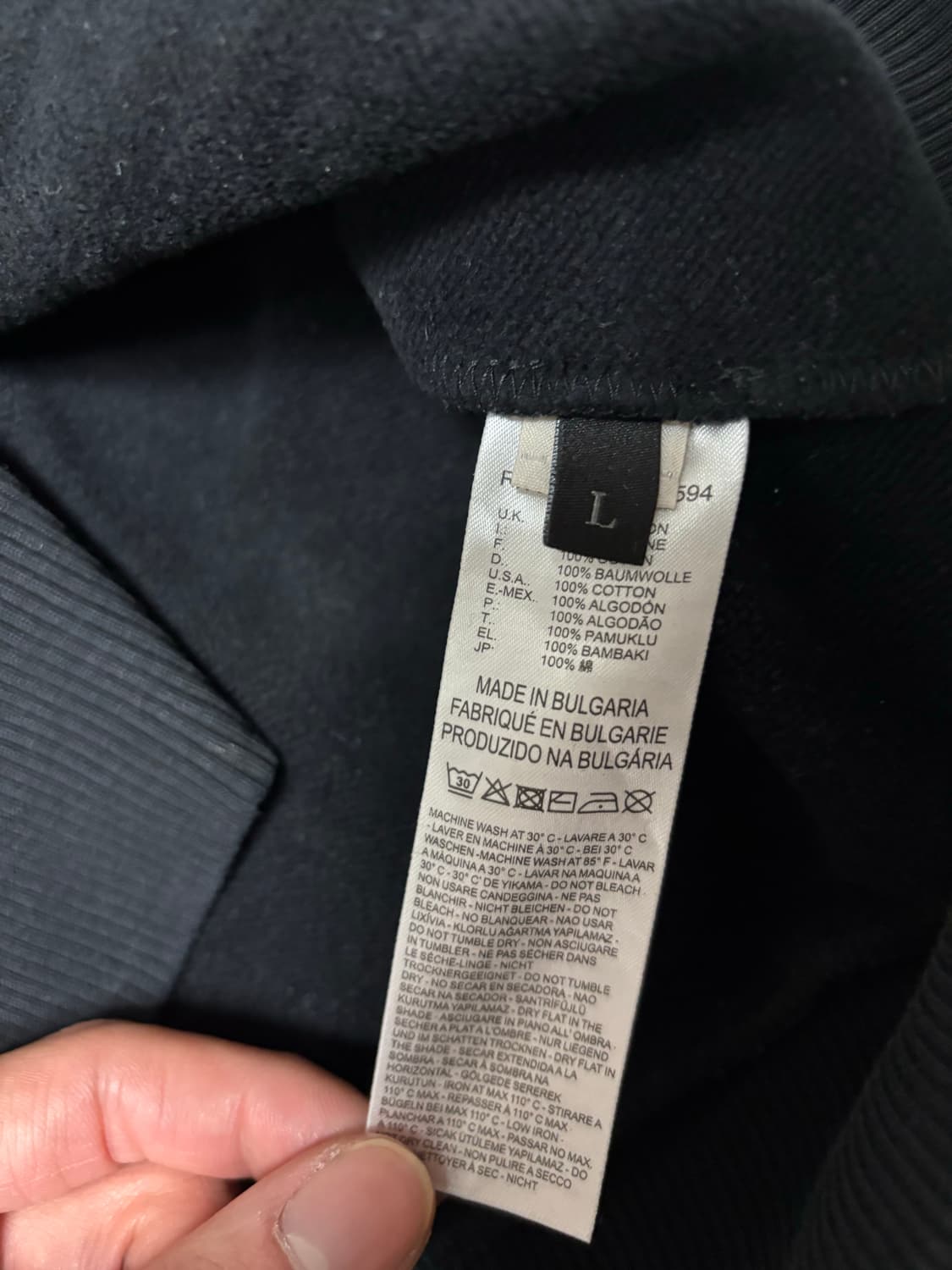 디젤 절개 지퍼 디테일 블랙 맨투맨 L 상품이미지5