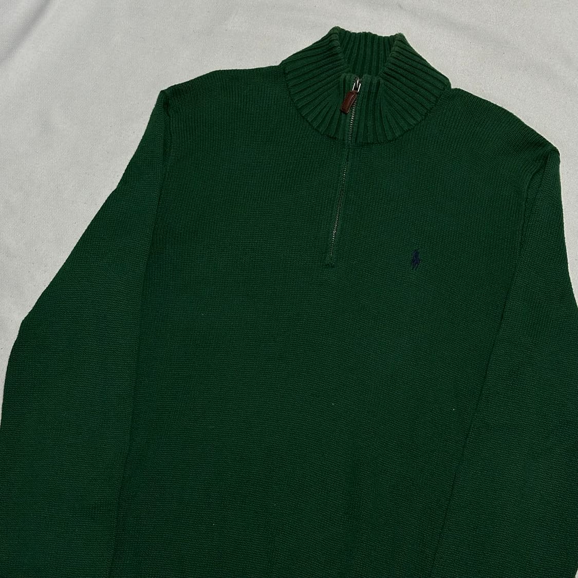 M 폴로랄프로렌 그린 코튼 하프 반집업 니트 상품이미지1