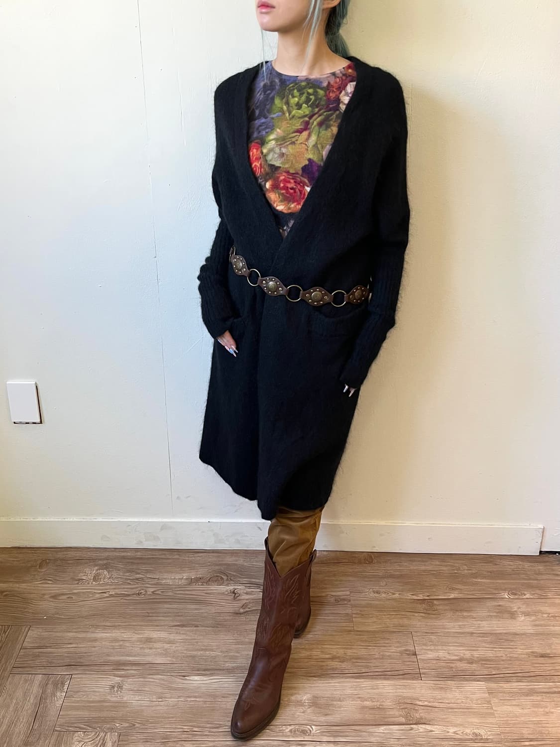 Acne Studios 모헤어 블랙 롱 가디건 상품이미지4