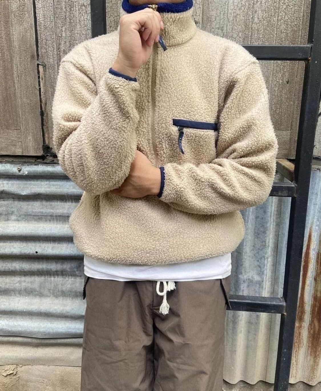 80s 엘엘빈 딥파일 플리스 아이보리 상품이미지2