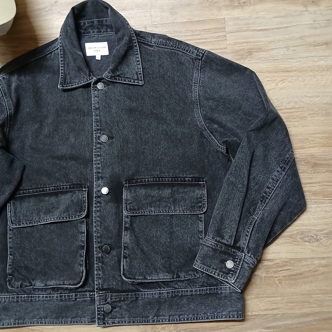 cocl 커스텀어클락 데님 크롭 자켓 흑청 상품이미지6