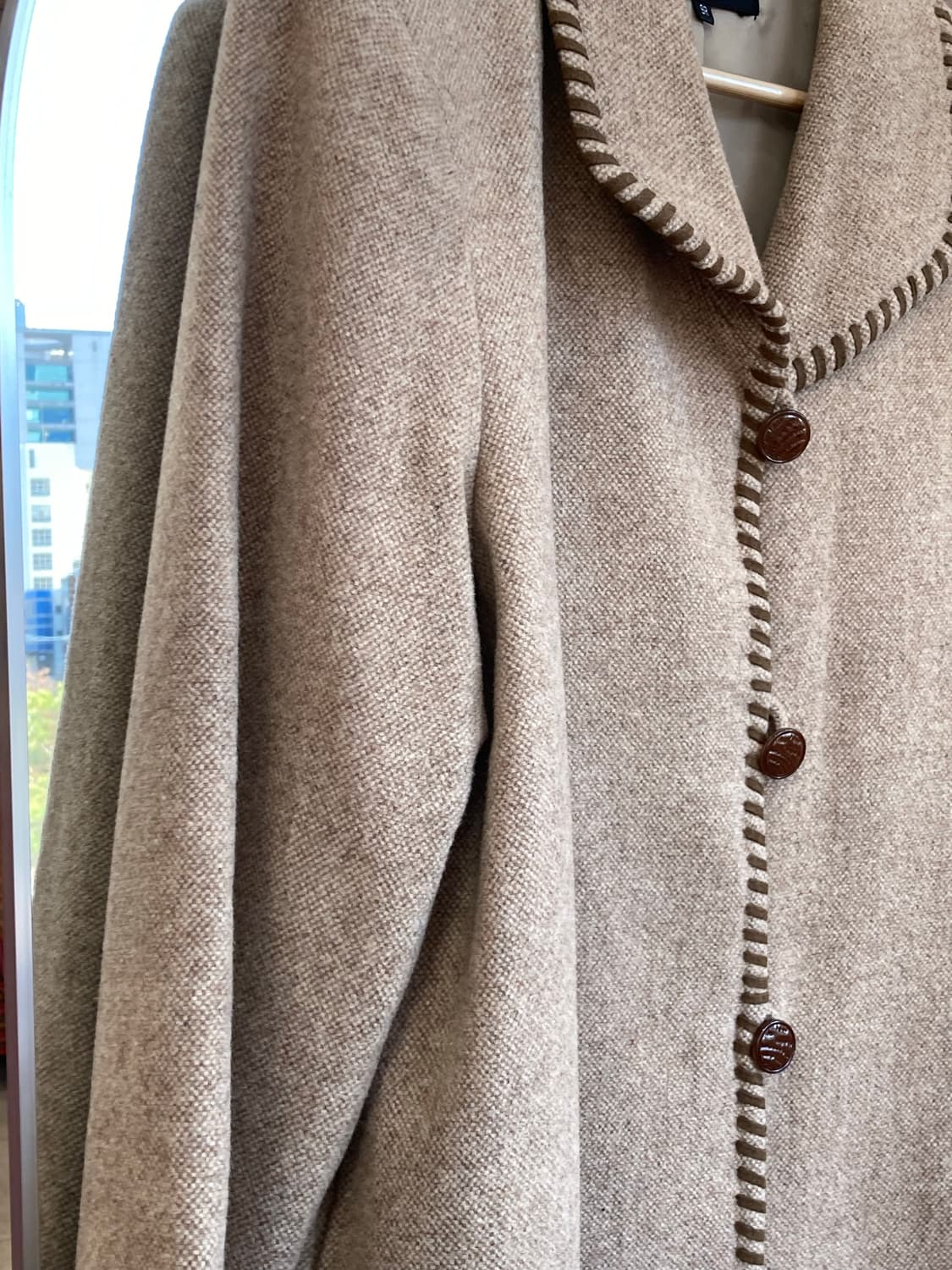 빈티지 브라운 버튼 미디 코트 상품이미지4