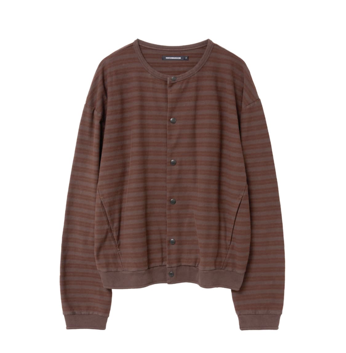 해칭룸 스트라이프 가디건 브라운레드 상품이미지1