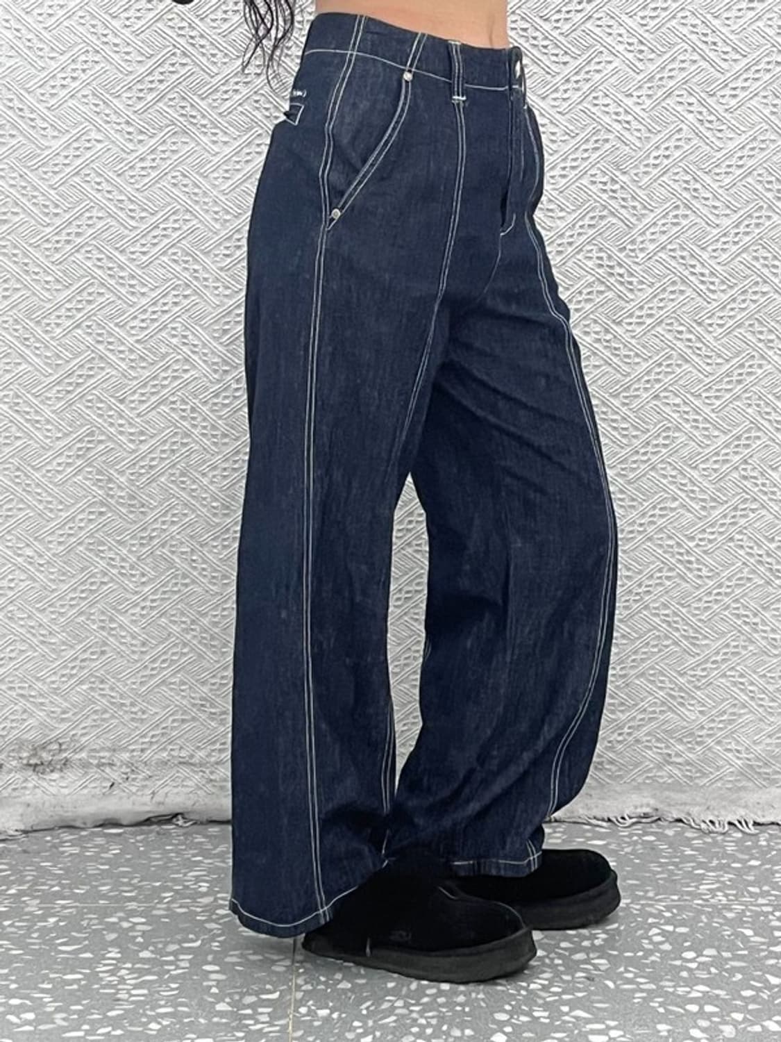 와릿이즌 모던 캐주얼 빈티지 스티치 데님 청바지 S C10006 상품이미지2