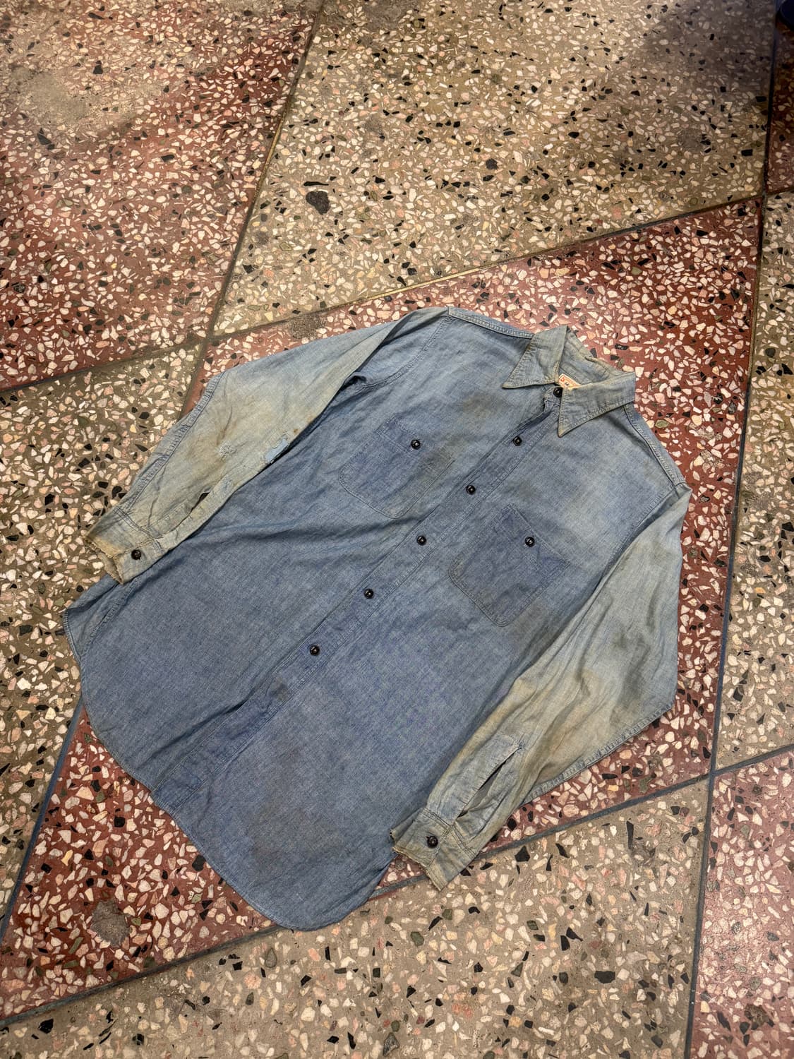 30s FiveBrother 샴브레이 워크셔츠 (M) 상품이미지2