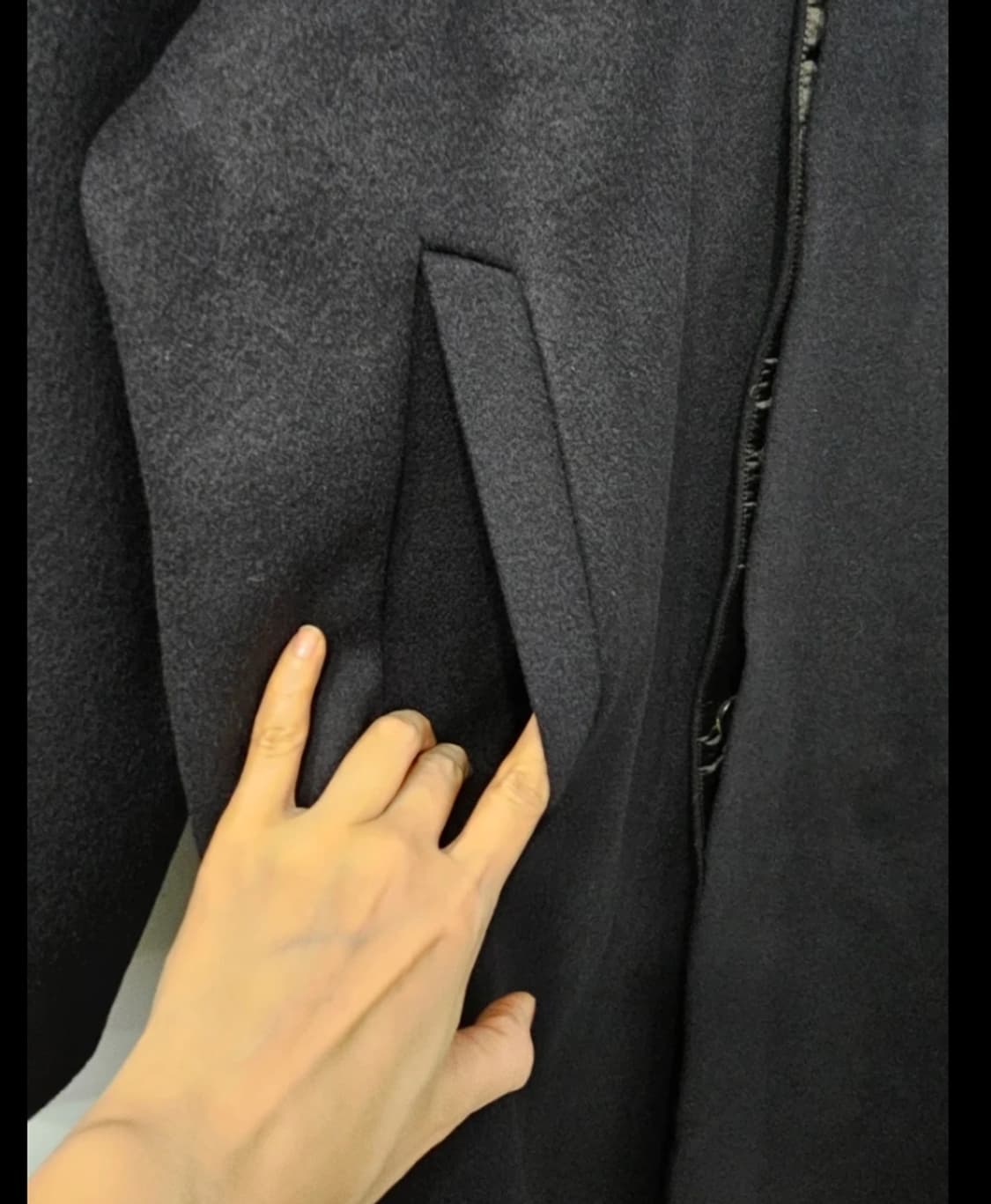 알레그리 발마칸 캐시미어 블랙 롱 코트 100 FW2024 상품이미지5