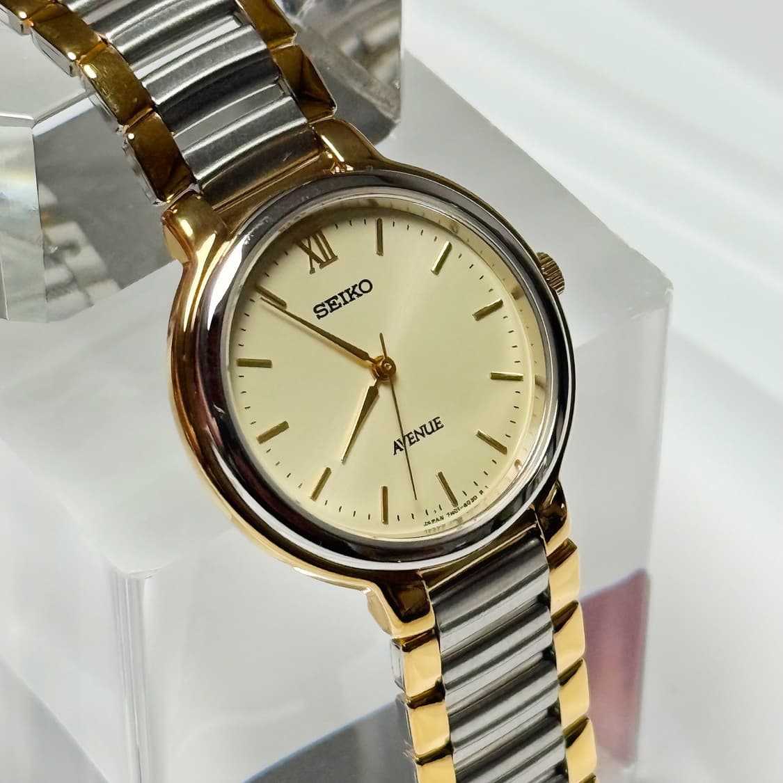 80's90's 빈티지 세이코 애비뉴 샴페인 로마 콤비 브레이슬릿 워치 상품이미지6