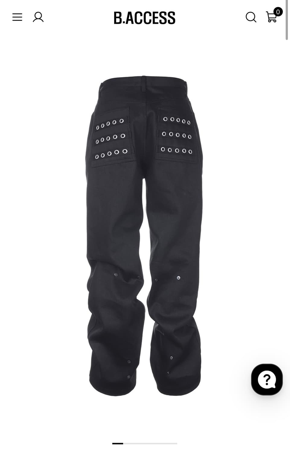 B.access [Eyelet Button Black Jeans]  상품이미지1