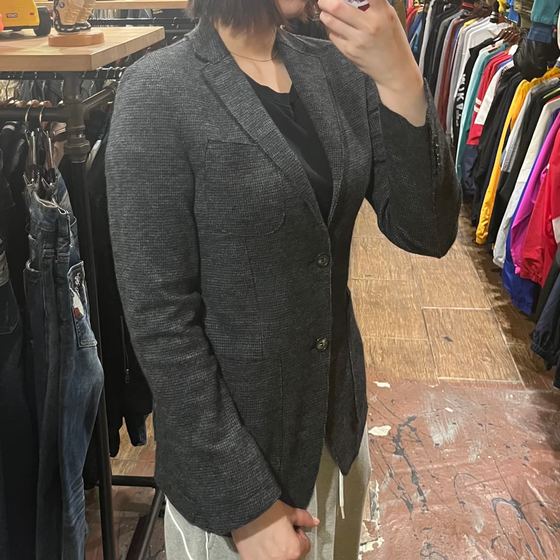 [HI] 빈티지 블레이져 자켓 블랙 상품이미지3