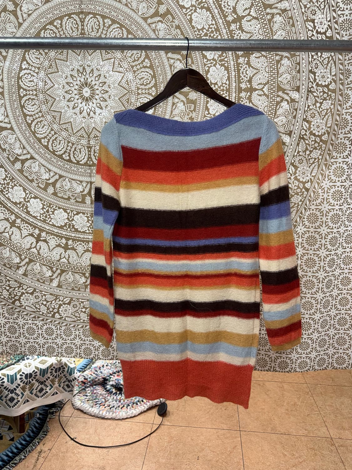 빈티지 여성 스트라이프 롱 니트  상품이미지5