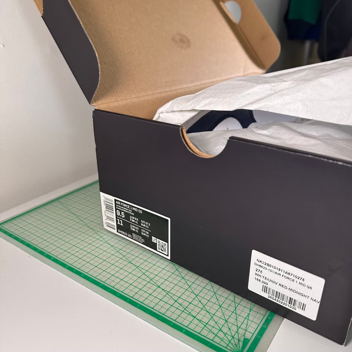 나이키 에어포스 1 미드 QS 인디포스 신품 275 상품이미지3