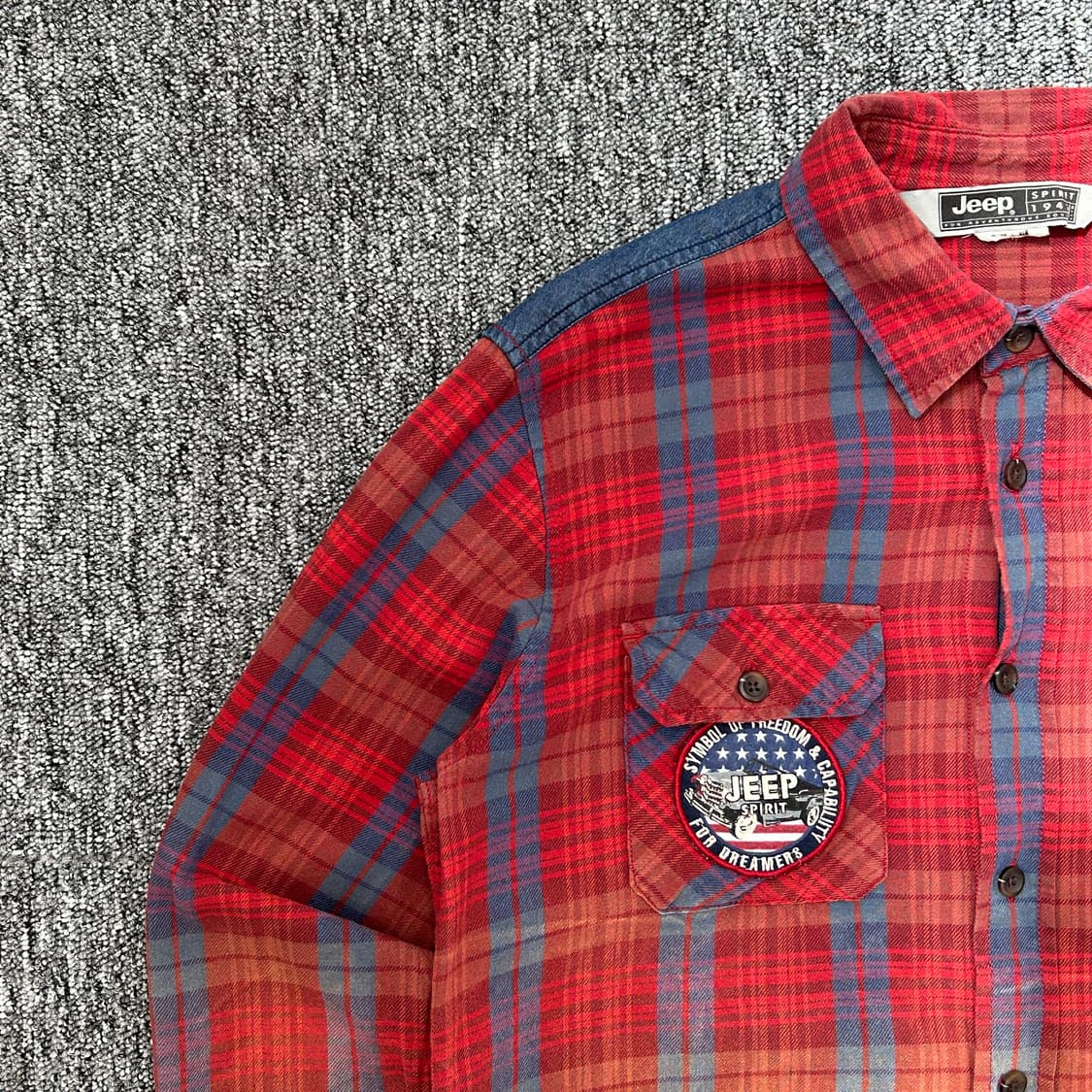 Jeep 버건디 패치로고 아메카지 셔츠 상품이미지2