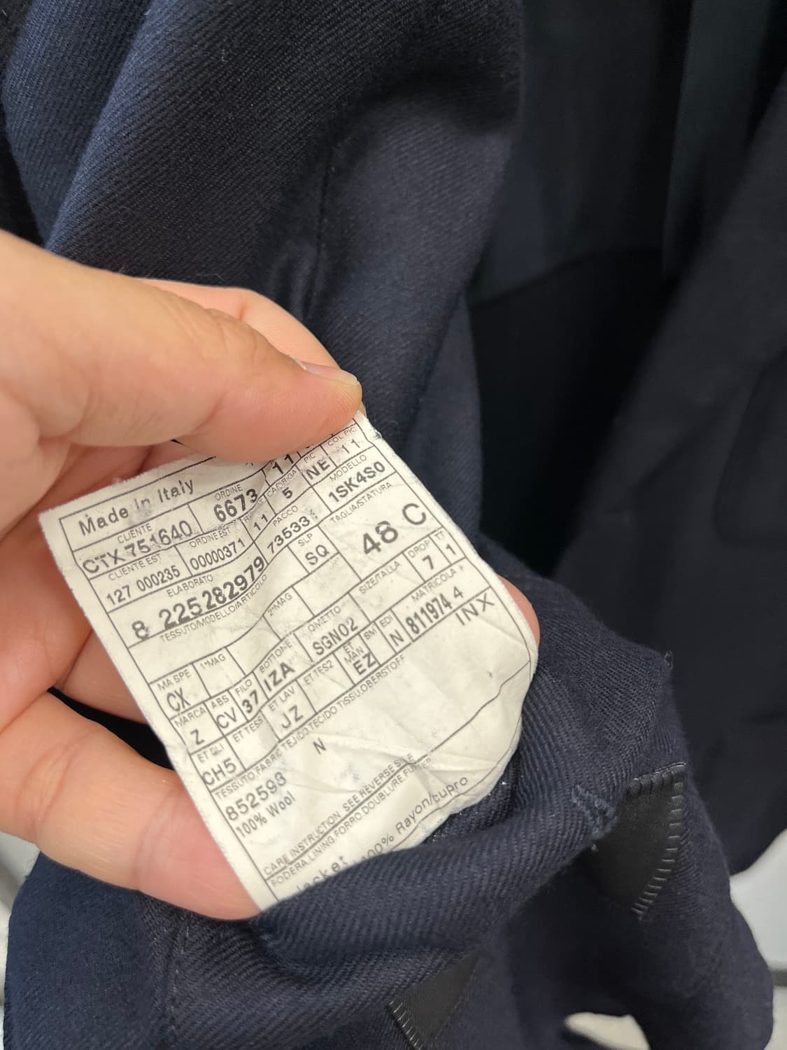 100-105) 에르메네질도제냐 네이비 울자켓  상품이미지9