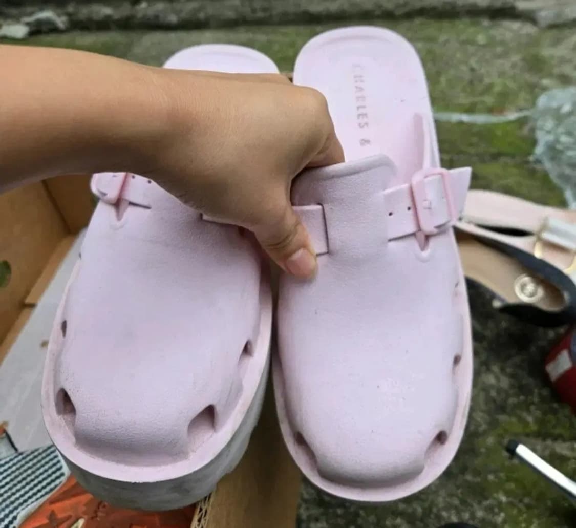 찰스앤키스 핑크 통굽 슬리퍼 키높이 신발 37 [235] 상품이미지1