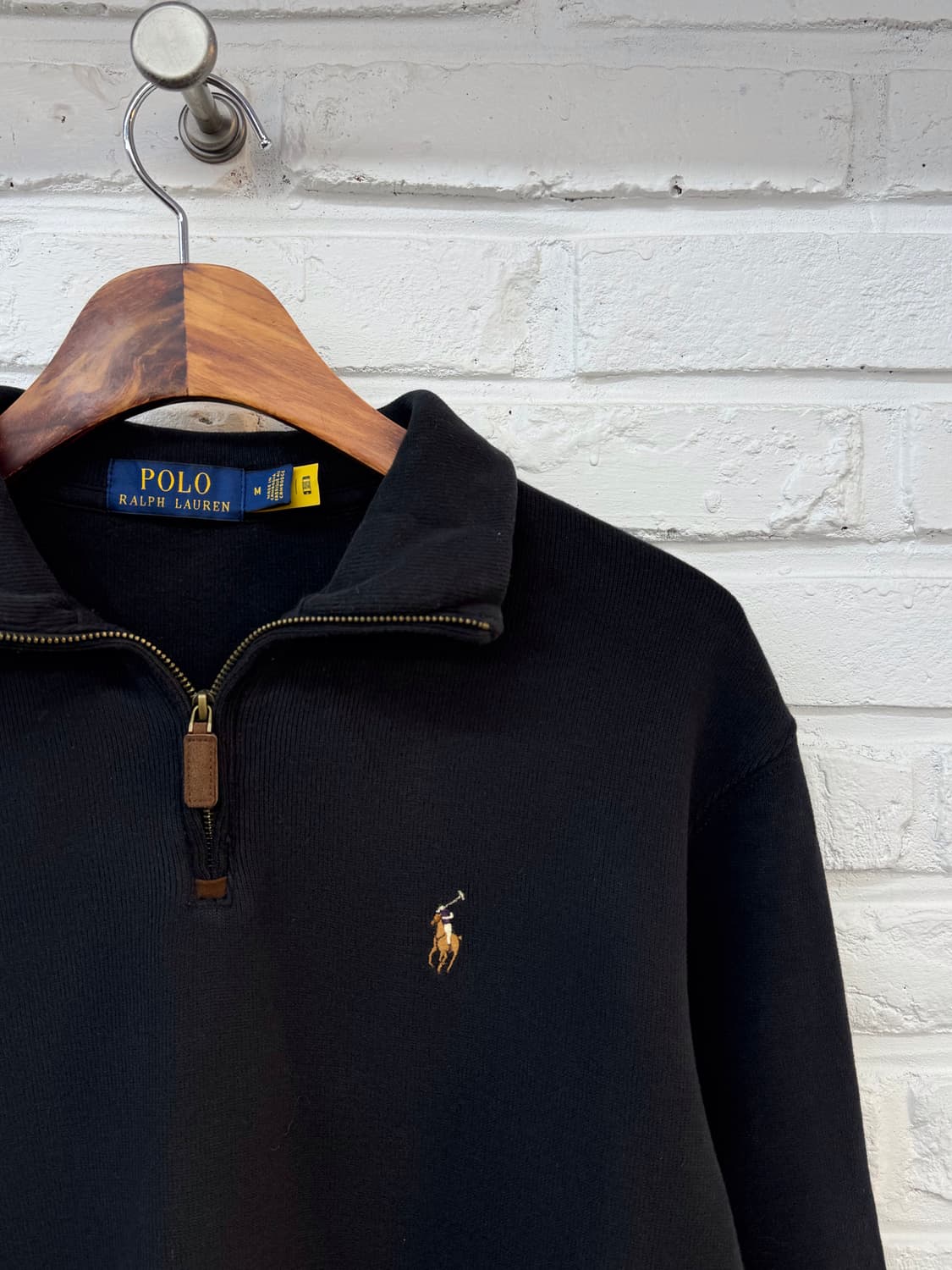 폴로 블랙 반집업 맨투맨니트 상품이미지4