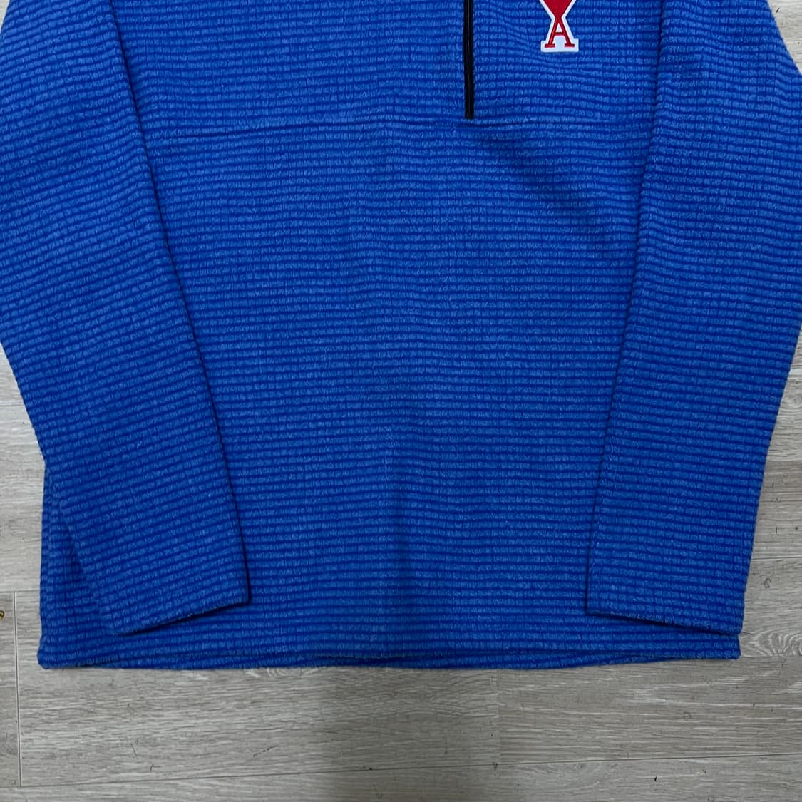 아미 하트 자수로고 와플 후리스 웜업 풀오버 [블루] XL/105 상품이미지3