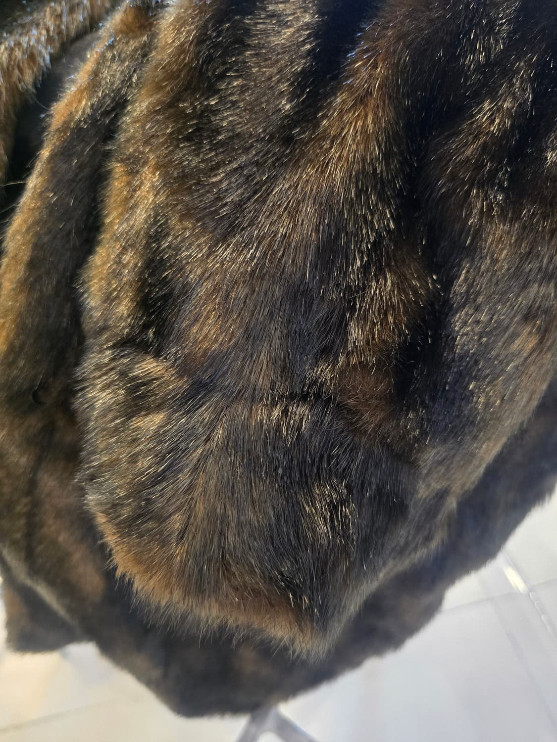 브라운 페이크밍크 롱코트 상품이미지4