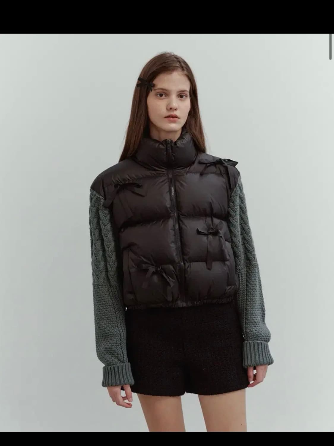 [실사O] 더티스 리본 덕다운 패딩 상품이미지1