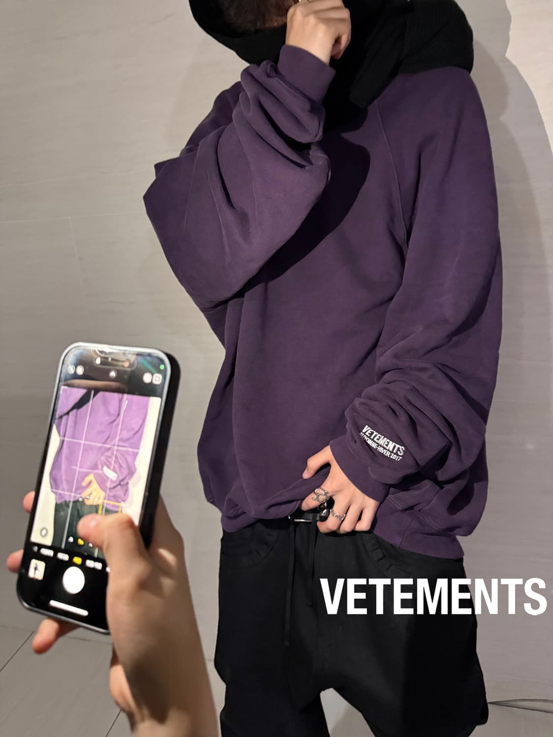 [정품]베트멍 언스키니 퍼플 맨투맨 L 상품이미지1