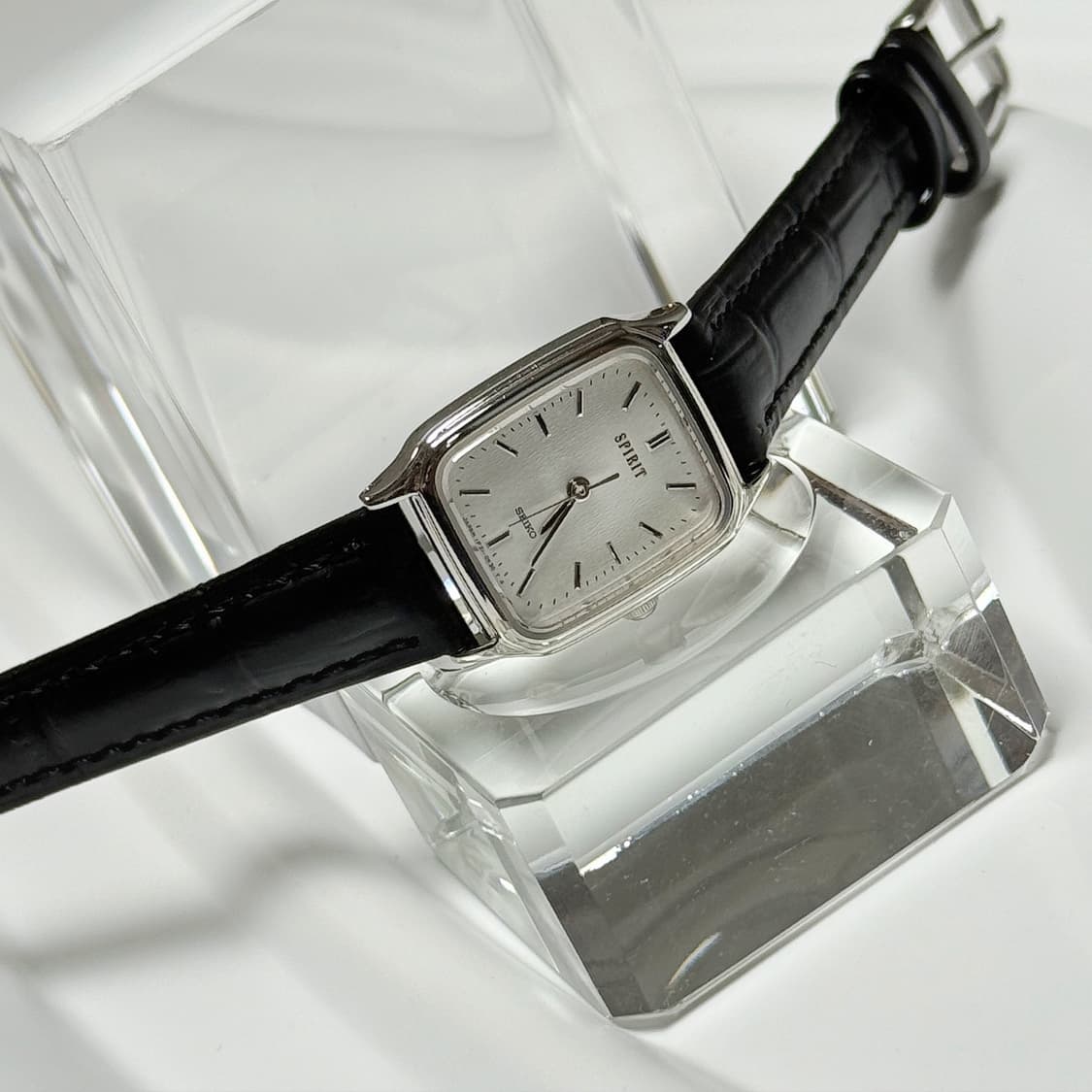 90s 빈티지 세이코 스피릿 실버 쿠션 스퀘어 워치 상품이미지5